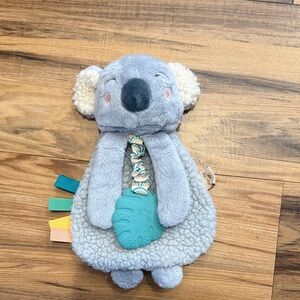 Itzy Ritzy Grey Koala Lovey with Teal Teether